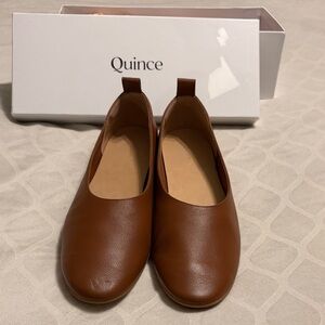 Quince Brown Leather Ballet Flats